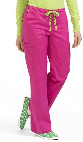 Med Couture Mc2 Women's Layla Drawstring Cargo Scrub Pant Large Pink-A-Licious