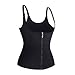 Junlan One Zipper With 3 Row Of Hooks Waist Trainer Cincher Body Shaper Girlde Vest Fat Burner (S, Black)