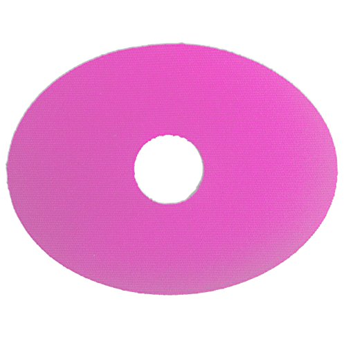 GrifGrips Oval Sports Grip Adhesive Patch for Tubed Insulin Pumps - Pack of 15 (Pink)