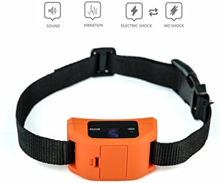 Bark Collar for Small, Medium, Large Dogs w/ 2 Automatic Dual Modes: Beep+Vibration/Shock - Anti Bark Collar w/ Humane 9 Level Sensitivity - Shock Collar to Stop/Control Dog Barking (Orange)