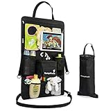 KemptKoala Ultimate Car Backseat Organizer w/Touch Screen Friendly 17" Tablet Pocket & Cup Holder - #1 Guaranteed Back Seat Car Organizer for Kids w/Handy Pockets for Wipes, Toys etc. Size: Large