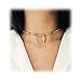 Natural Amazonite Bead Choker Necklace with Gold Leaf Pendant Healing Stone Crystal Choker for Women