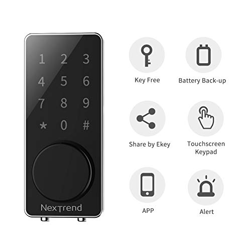 Smart Lock, NexTrend Electronic Deadbolt Door Lock, Bluetooth Keyless Entry, Touchscreen Keypad, Mechanical Keys Enabled… - Image 3
