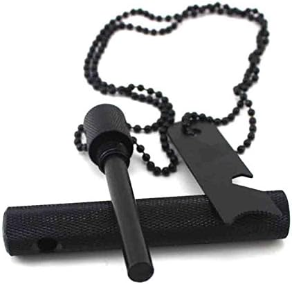 HUJIANTAO 10,000 Strikes 5 in 3 Thicker-version Survival Firesteel Magnesium Rod Fire Starter Kits with Emergency Whistle