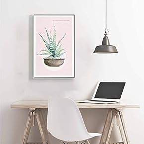 Framed Canvas Home Artwork Decoration Nordic Style Plants Canvas Wall Art for Living Room, Bedroom - 16x24 inches