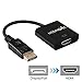 DisplayPort to HDMI Adapter Male to Female, Display Port to HDMI HDTV Display Cable Converter 6 inch, Black
