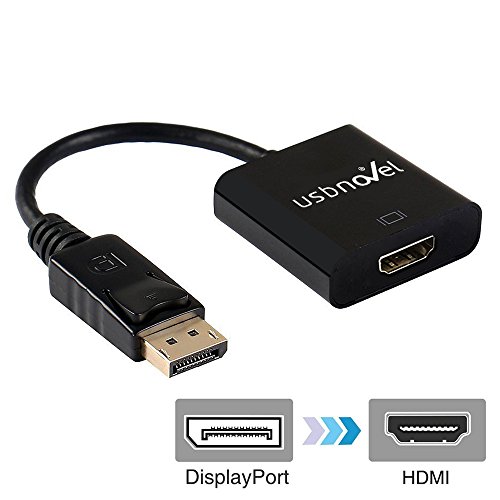 DisplayPort to HDMI Adapter Male to Female, Display Port to HDMI HDTV Display Cable Converter 6 inch, Black DisplayPort to HDMI Adapter Male to Female, Display Port to HDMI HDTV Display Cable Converter 6 inch, Black
