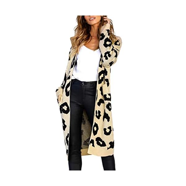 Long Sleeve Cardigan for Women Fashion T-Shirt Knitted Print Tops Sweater Coat - Image 3