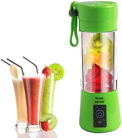 Portable Rechargeable Electric Blender 380ml Juicer Cup - GTIMES Juice Blender and Mixer with USB Charger (Green)