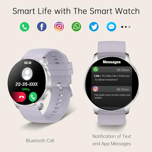 Betatree Smartwatch Woman Man with Bluetooth Calls, 1.32 Inch Smart Fitness Watch, 20 Sports Modes, Pedometer, Sleep Monitor, Heart Rate Monitor Activity Bracelet, Smart Watch for Android iOS