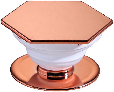 Phone Grip and Stand, Flexible Pop Mount Holder socket for Smartphones and Tablets -Rhombus Rose Gold