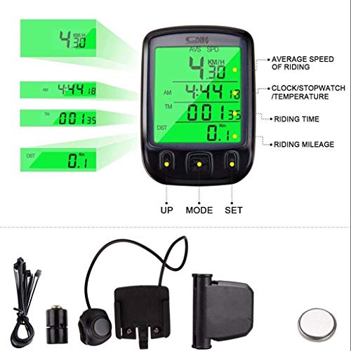 MTENG Luminous Code Table Waterproof Digital LCD Cycle Bicycle Bike Computer Odometer Speedometer Cycling