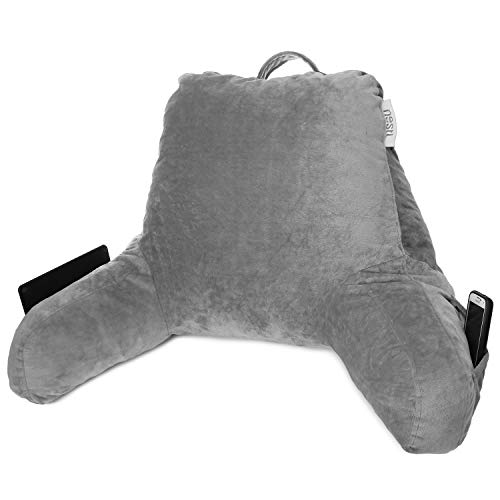 Nestl Reading Pillow with Portable Laptop Lap Desk, Velvet Feel Back