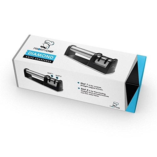 PriorityChef Knife Sharpener for Straight and Serrated Knives, 2Stage