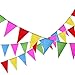 TOPODO 300PCS(375FT) Multicolor Pennant Flags， Multicolor Pennant Banner Nylon Fabric Decorations for Grand Opening, Party Celebrations and Shops