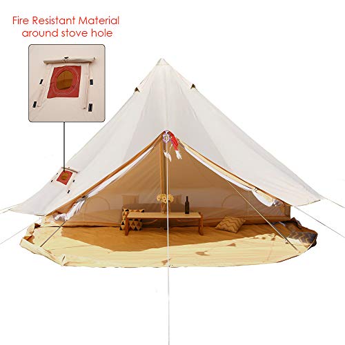 PlayDo 4 Season Cotton Canvas Bell Tent Camping Yurts Tent Hunting Wall