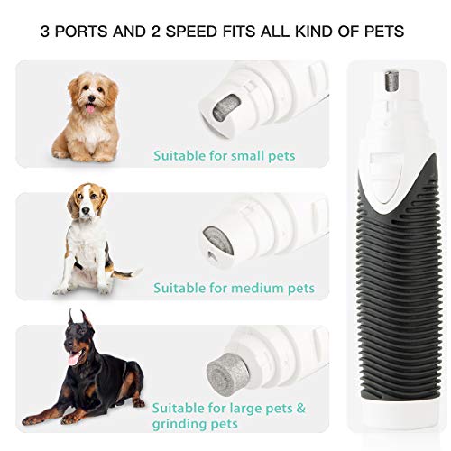 Dog Nail Grinder Pet Nail Clippers Complete Manicure Grooming Tool Kit for Small Medium Large Animals Cats Upgraded Quiet Painless Avoid Over-Cutting Rechargable Grinder