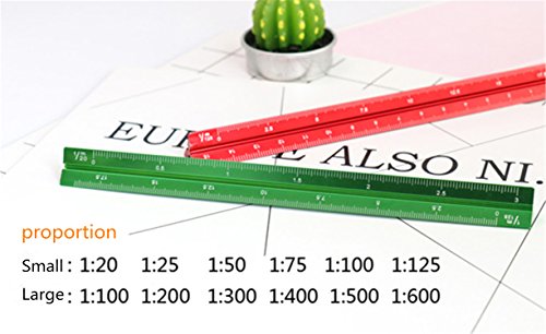 Ownstyle Architectural Engineers Triangular Scale 15 Cm Metric Metal Triangular Scale Ruler (Small proportion, Blue) - Thumbnail 3