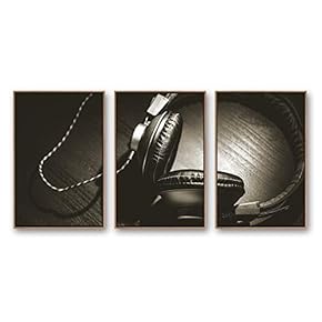 Framed Canvas Wall Art for Living Room, Bedroom Microphone Canvas Prints for Modern Home Decoration Ready to Hang - 16"x24"x3 Panels