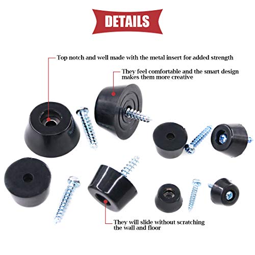 Hilitchi 40Pcs Round Black Rubber Feet Bumpers Pads with Matching
