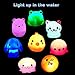 HLXY Bath Toys for Kids 8 Pack Light up Toys Flashing Colourful Light Baby Shower Bathtime Bathtub Toys For Kids and Toddler Rubber Cat Octopus Frog Bear Rabbit Seal Egg and Chick