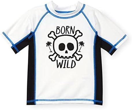 Koala Kik Baby Boys "Born Wild" Skull Mock Neck Rash Guard (3-6 Months)