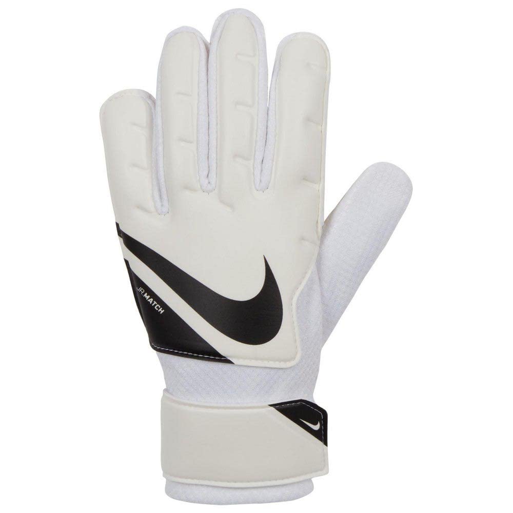 Nike NK GK Match JR-FA20 Unisex Children's Football Gloves, White/Black/Black, Size: L (Manufacturer's Size: 6)