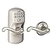 SCHLAGE FE575 PLY 619 FLA Plymouth Keypad Entry with Flair Lever, Auto Lock, Satin Nickel