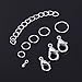 Outus Silver Jewelry Findings Kit Lobster Drop Clasp, Open Jump Rings, Jewelry Tail Chain, 710 Pieces