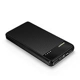 PISEN USB Portable Charger，Power Bank 10000mah, Battery Pack with LED Indicator Light, Dual USB External Battery Charger [Plaid] for iPhone, iPad, Samsung, Nexus and More (Black)