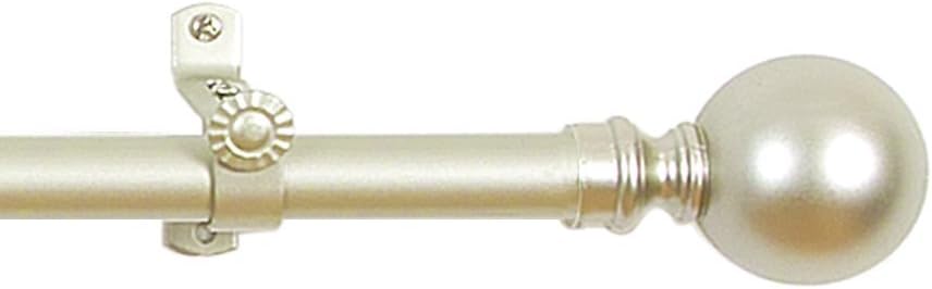 Achim Home Furnishings Buono II Hanover Curtain Rod with Finials, 28-Inch Extends to 48-Inch