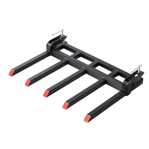 GAOMON Clamp on Debris Forks to 48" Bucket, Heavy Duty 5 Fork Tines Clamp-on Pa…