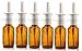 Premium Vials 1 OZ Amber Boston Round Glass Bottle - W/Nasal Spray- Pack of 6