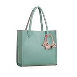 Fashion Elegant Girls Handbags Leather Shoulder Bag Candy Color Flowers Women Tote (Green )