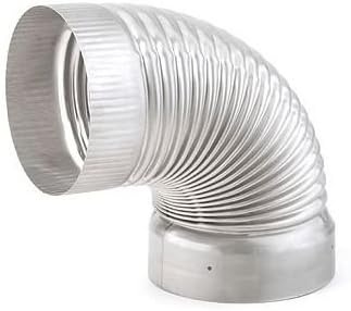 Heat-Fab 4514FLEX 5" 90 Degree Crimped Elbow, Stainless Steel 304