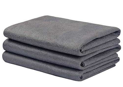 Sunland Streak Free Cleaning Cloth Absorbent Dust Drying Cloth Chamois Shammy Cloth 12Inchx16Inch 3 Pack Grey