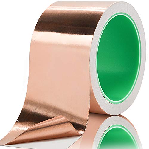 Copper Foil Tape with Conductive Adhesive, for EMI Shielding, Guitar, Soldering, Electrical Repairs, Paper Circuits, Crafts, Grounding