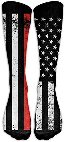 Red Line American Flag Compression Socks Soccer Socks High Socks Long Socks For Running Athletic Travel Pregnancy Nursing