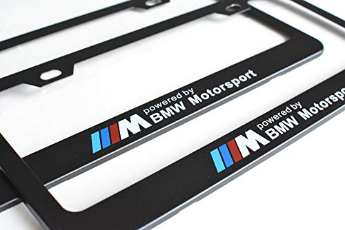 2pcs M Sports Motorsport Logo License Plate Frame Frame,Applicable to US Standard car License Frame for BWM-Motorsport