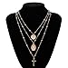 Edary Layered Necklace Gold Cross Buddha Coin God Pendant Jewelry for Women and Girls