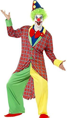 Mens Deluxe Circus Clown Costume With FREE Red Nose Size Large (Men: Large)