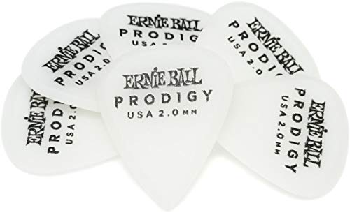 Ernie Ball 2.0 mm White Standard Prodigy Picks 6-Pack