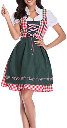 Halloween Costume Dress for Women Girls Ladies,Christmas Retro Vintage Classic 1950s Fancy Maid Drindl Dress Skirt Suit for Party Cosplay