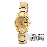 Seiko 5 #SYMK20 Women's Gold Tone Stainless Steel Gold Dial Automatic Watch