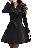 Wantdo Women's Wool Wrap Swing Coat with Belt