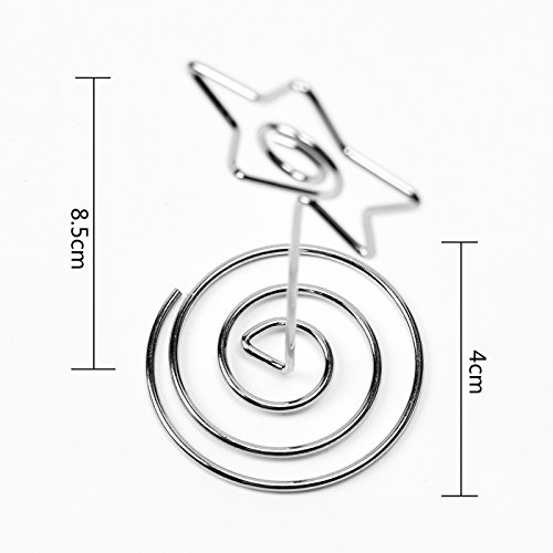 20 Pcs 85mm Tall Star Shape Metal Table Number Holder Stands for Weddings Party Gatherings, Place Card Holder,Photo/Picture Holder