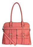 Rimen & Co. PU Leather Double Front Pockets Two Top Handle Zipper Closure Casual Hobo Satchel Tote Womens Handbag Purse K30-2656 K30-2657