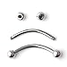 Ruifan Lot of 10 Eyebrow Piercing Jewelry Curved Barbell with Ball Kit Eyebrow Tragus Lip Ring 16g 16 gauge 12mm