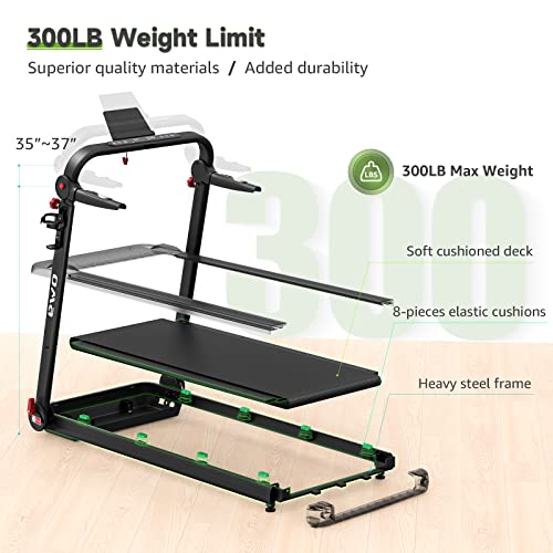 OMA 1017EB Folding Treadmill, 2.5HP Foldable Treadmill with 17.7'' Wider Belt, 300 LB Capacity