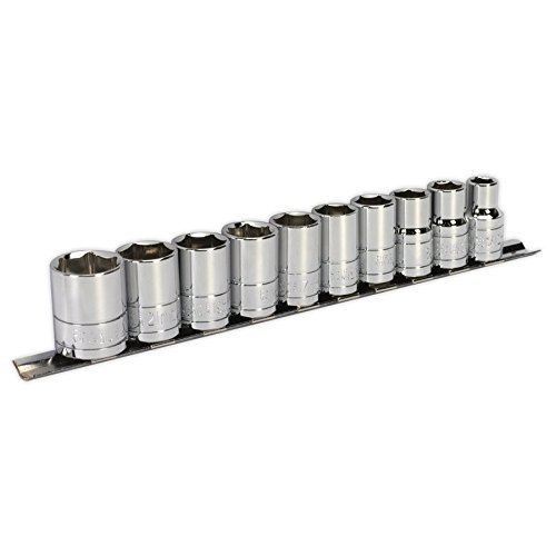 Jack Sealey - Sealey Socket Set 10Pc 1/2"Sq Drive 6Pt Walldrive Metric - Thumbnail 2
